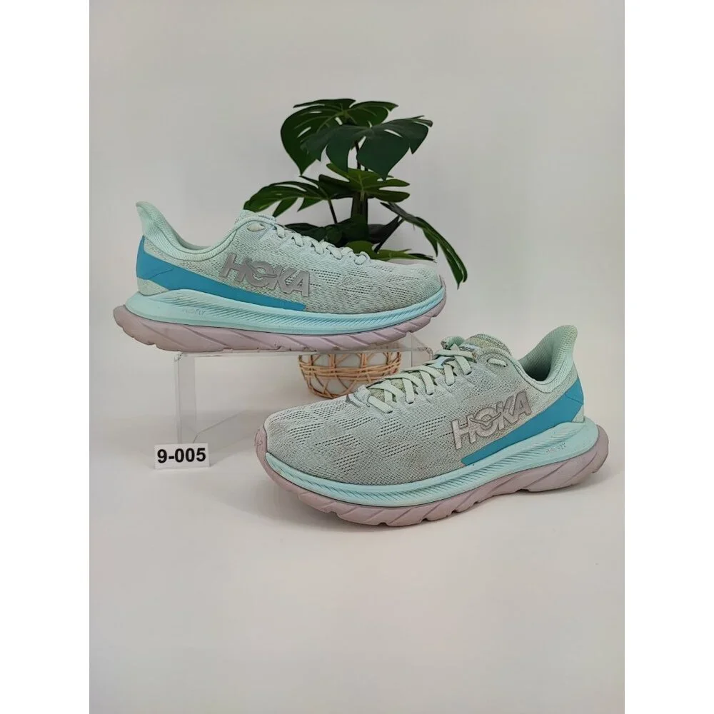 Hoka One One Women's Mach 4 Blue Running Training Shoes Sneakers Size 9.5B US